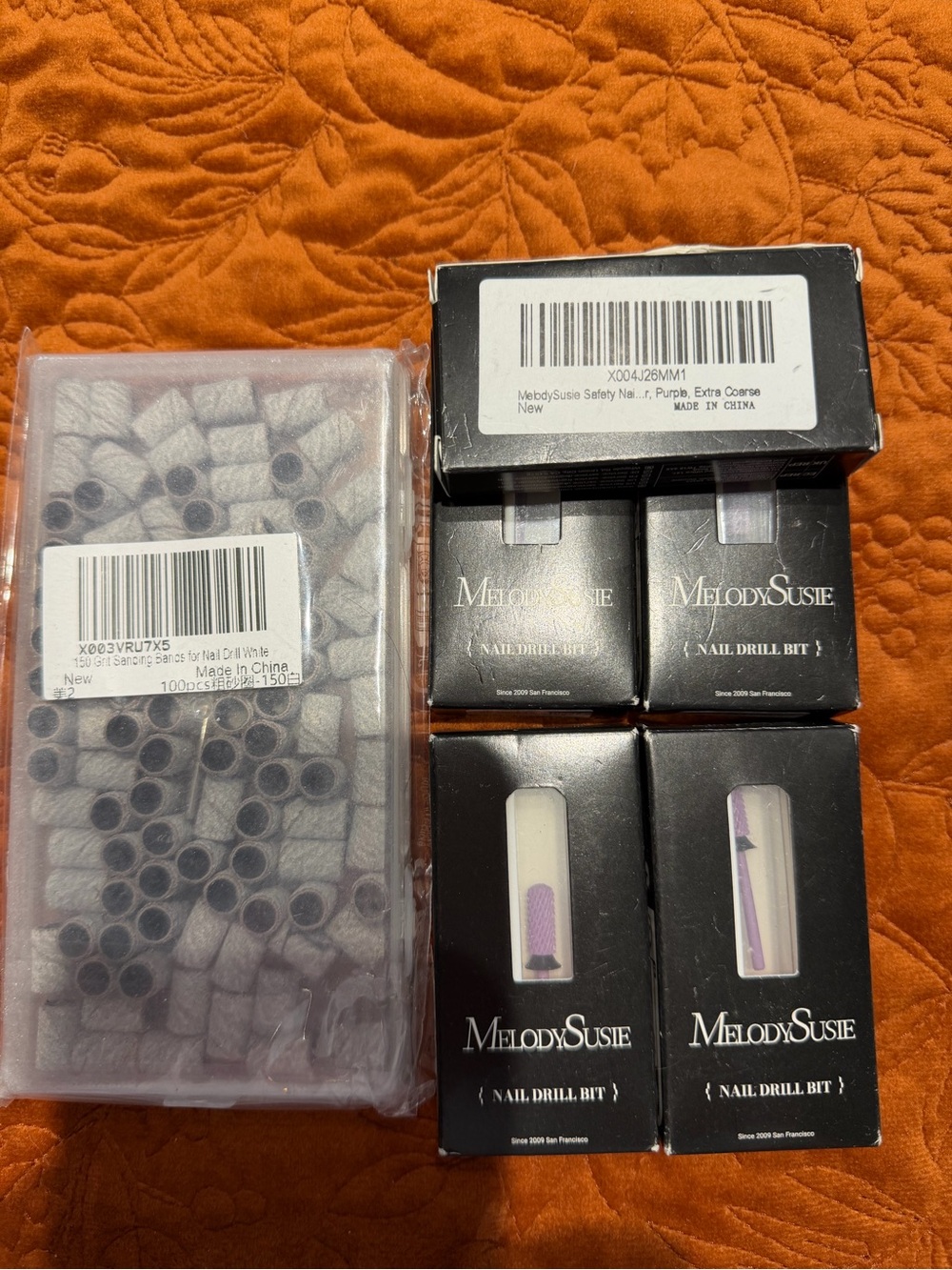 Purple Nail Drill Bits Set - 6 Pack